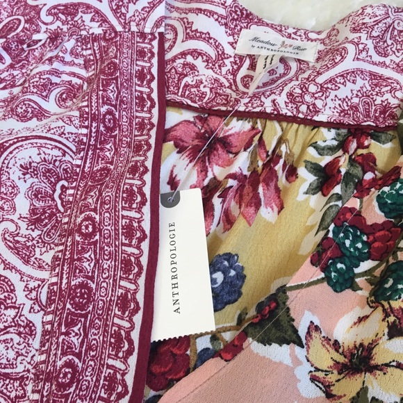 Anthropologie Meadow Rue multi-patterned top SIZE 0 HOST PICK 🎉🎉 - Picture 7 of 8